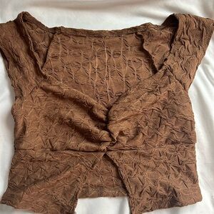 Brown Cropped Blouse